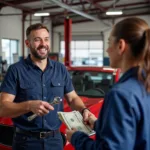 Mechanic receiving a tip