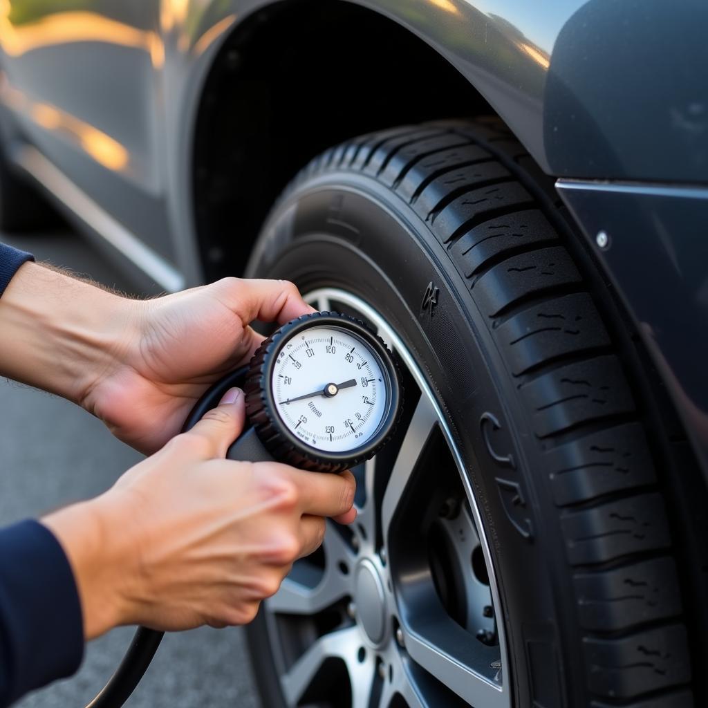 Checking Car Tire Pressure