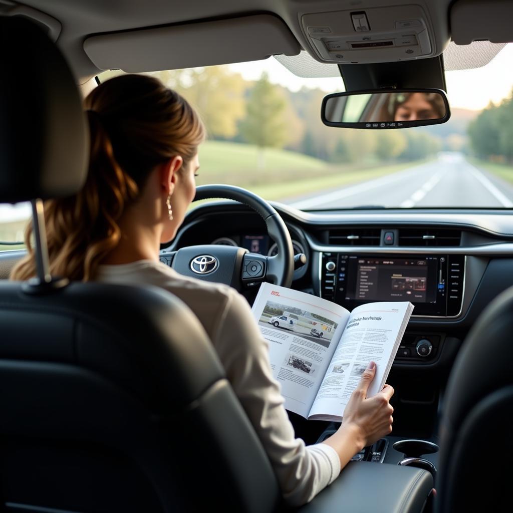 Toyota Owner Reviewing Manual