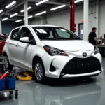 Toyota Yaris Undergoing Regular Maintenance