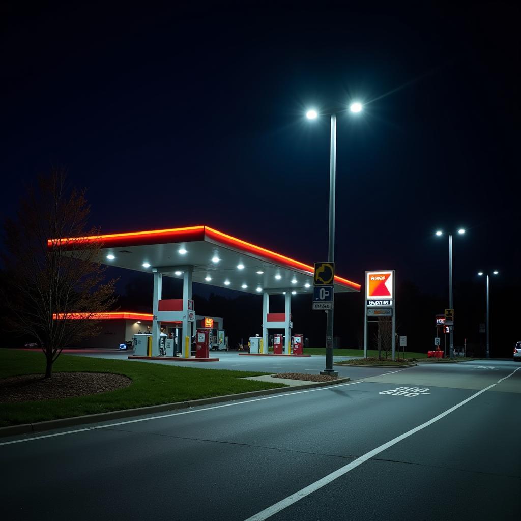 Truck stop with designated rest area