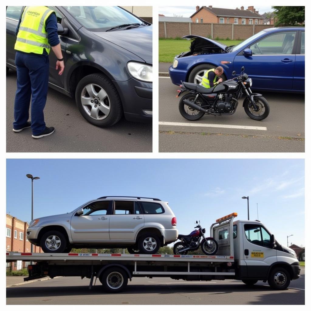 Different car recovery scenarios in Nottingham