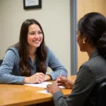 A student receiving one-on-one career counseling