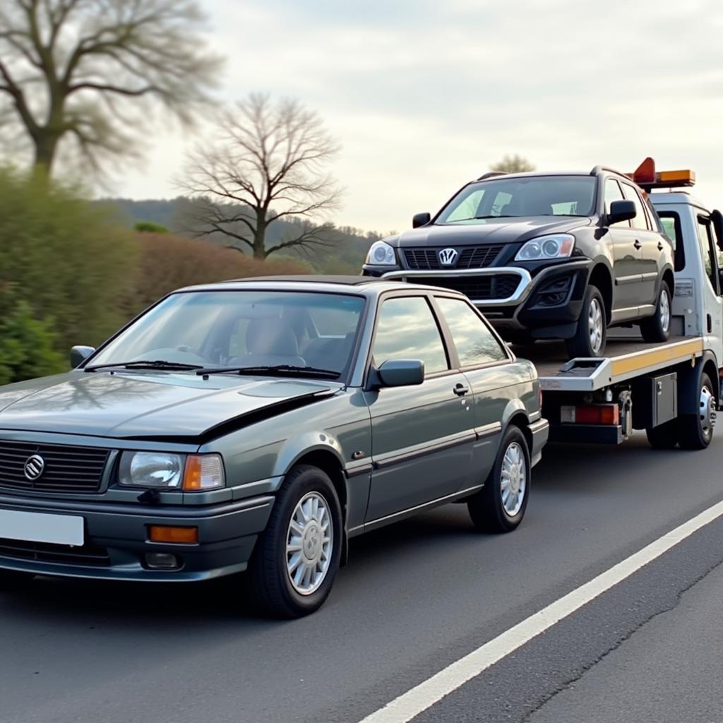 UK Breakdown Recovery Vehicle Towing Car