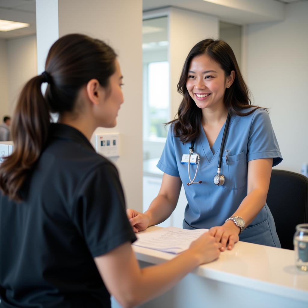 Friendly Staff at Urgent Care Reception Desk