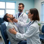 Doctor Examining Patient in Urgent Care Center