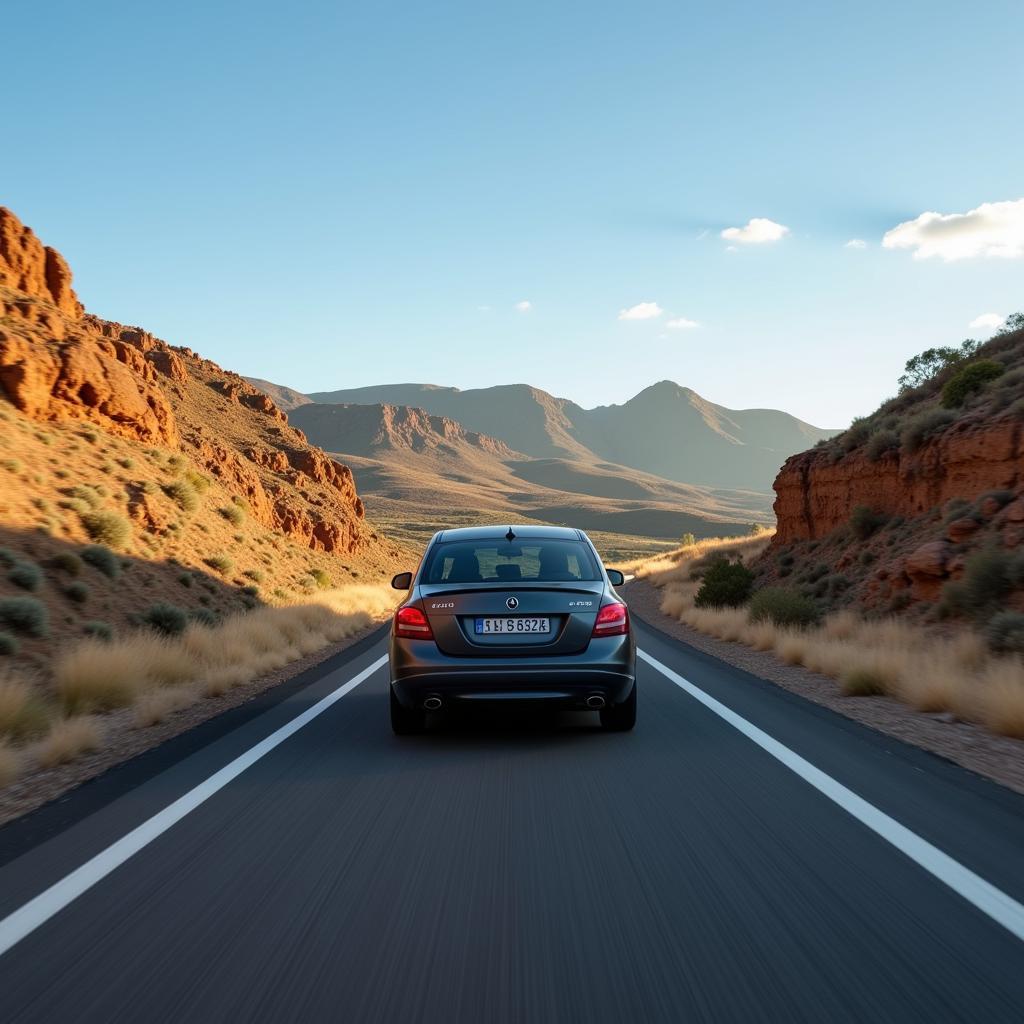 A car driving safely in Wallaroo, knowing they have access to reliable car recovery services.