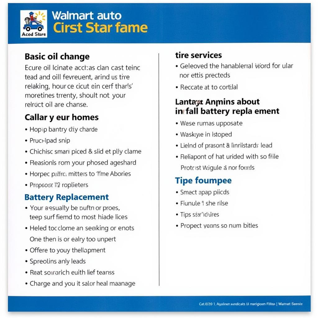 Walmart Auto Care Center Services List