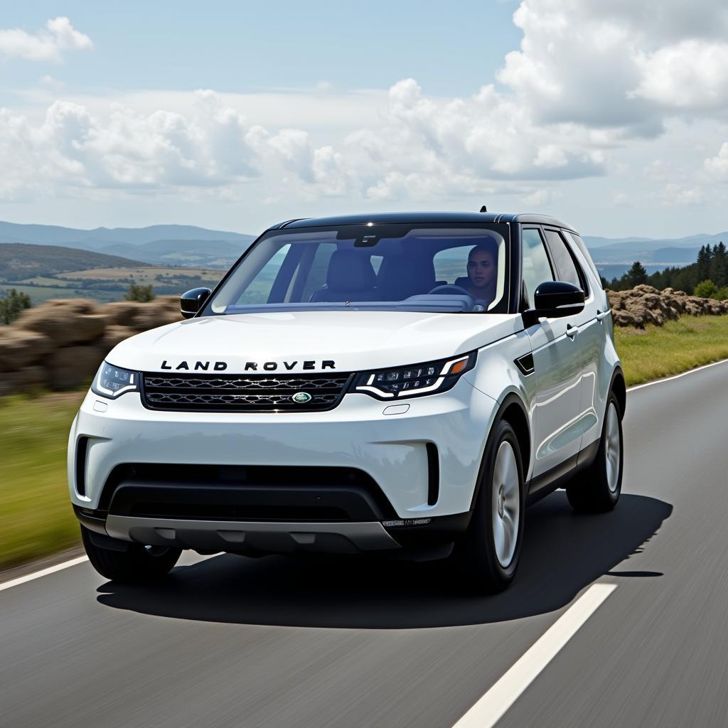 A Well-Maintained Land Rover on a Scenic Drive