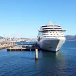 Cruise ship docked at the Wellington terminal