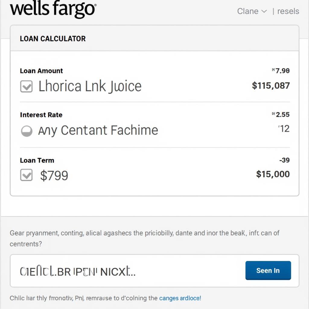 Wells Fargo Online Auto Loan Calculator