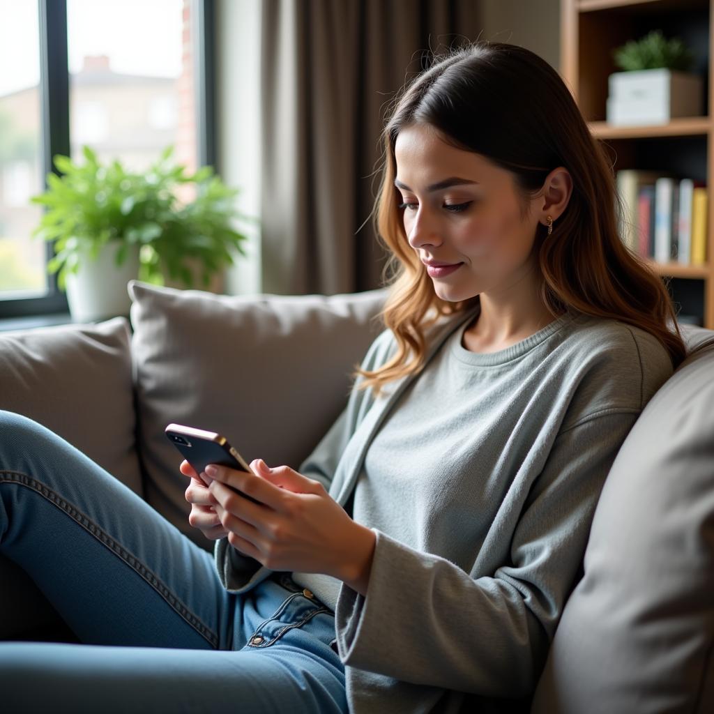 Woman Booking Car Pick Up Service on Phone