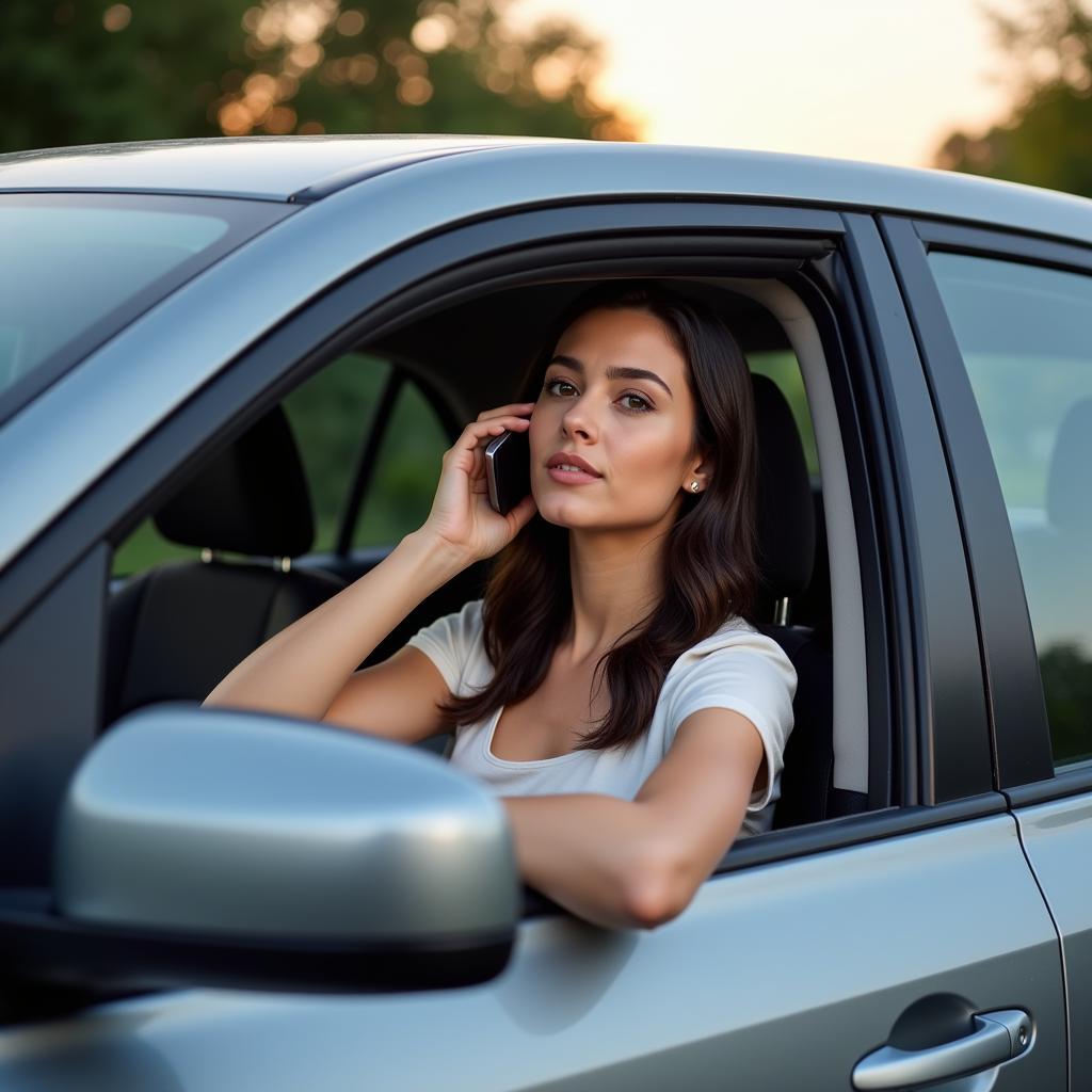 Stranded driver calling for 24-hour car repair