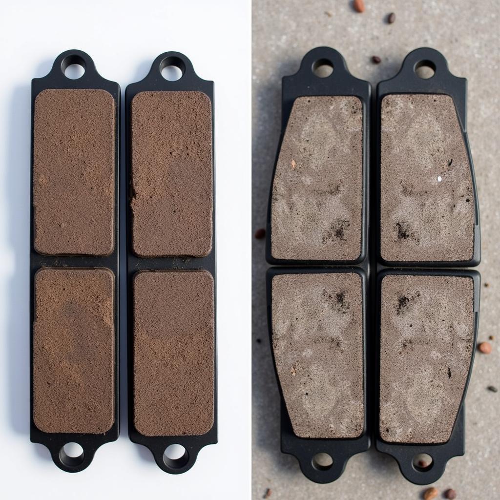 Comparison of Worn and New Brake Pads