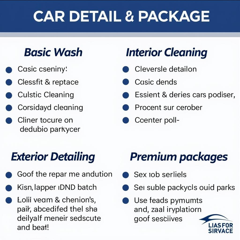 Various car detailing packages offered in Yorba Linda