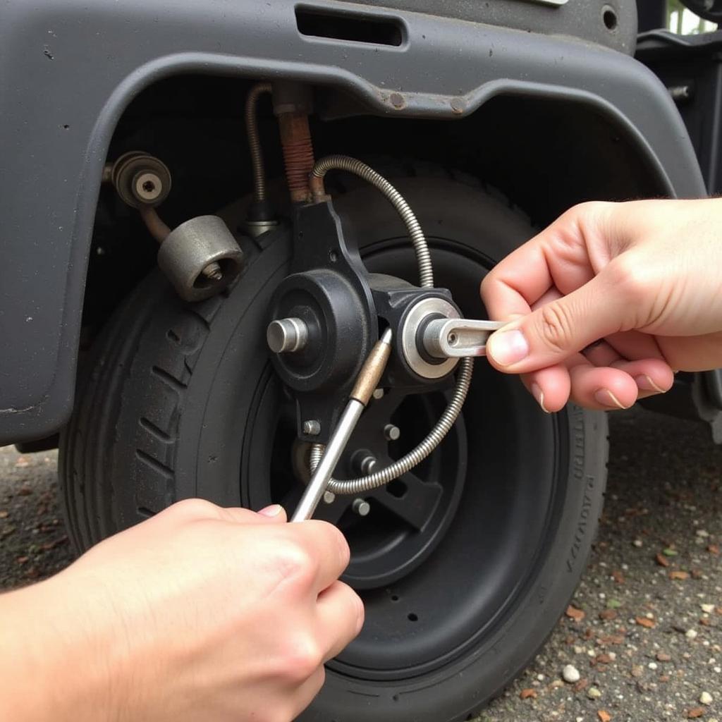 Adjusting the brakes on a 1990 Club Car DS