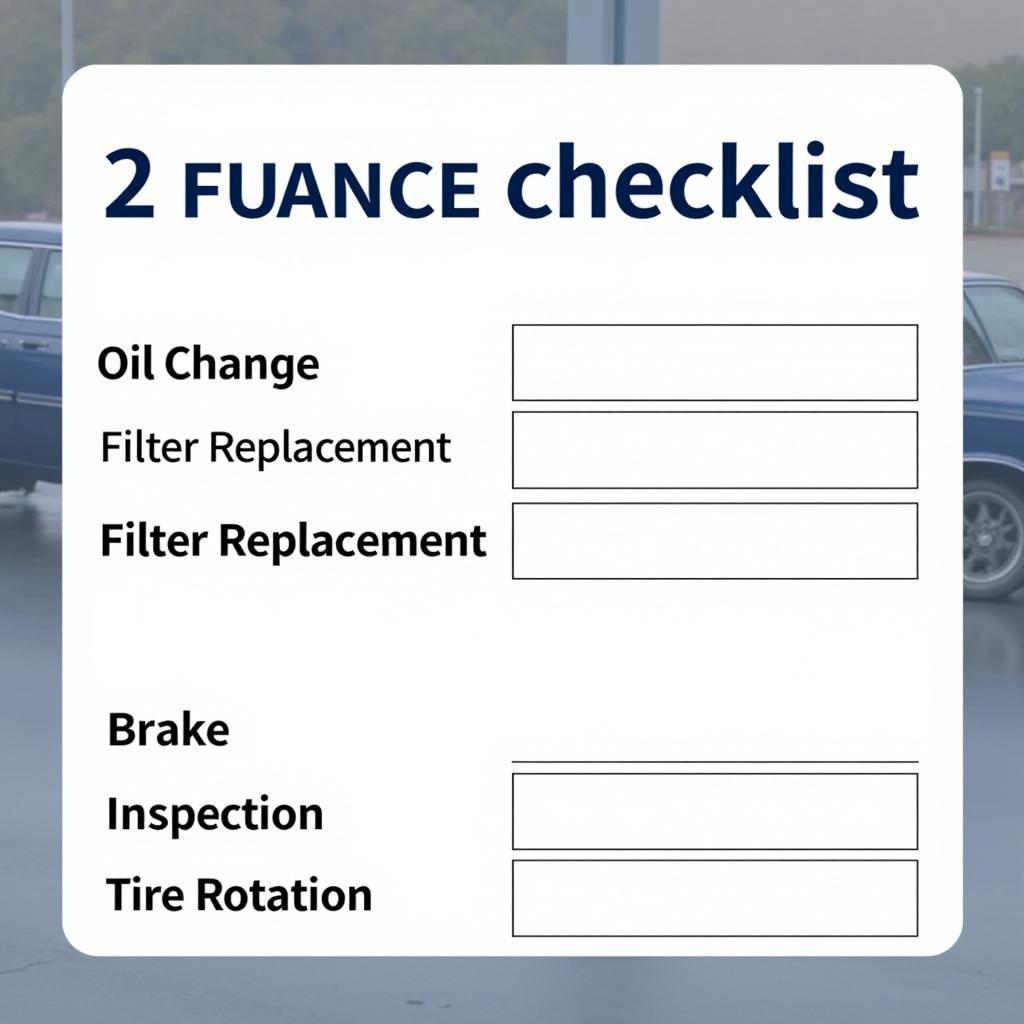 Second Car Service Checklist