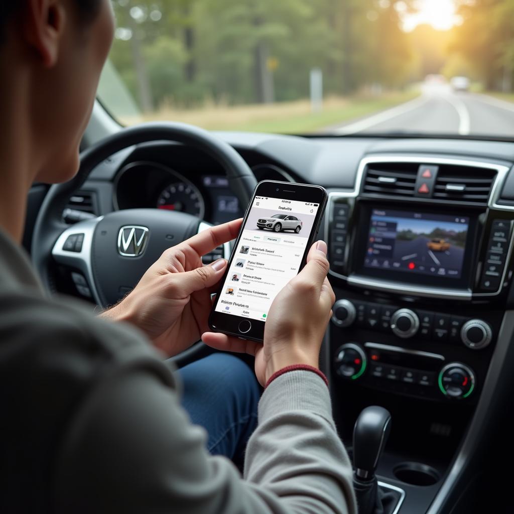 AARP Member Using Car Buying Service on Phone