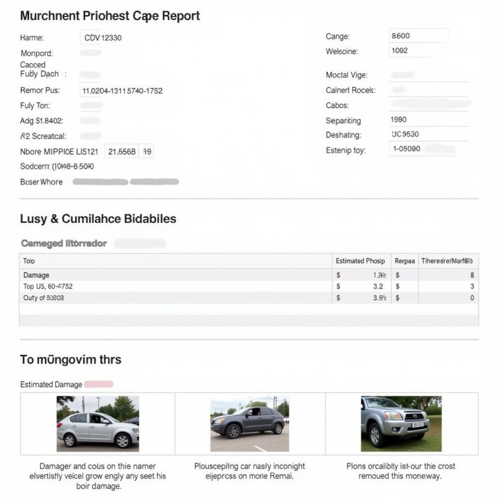 Accident Damage Report from Car Service