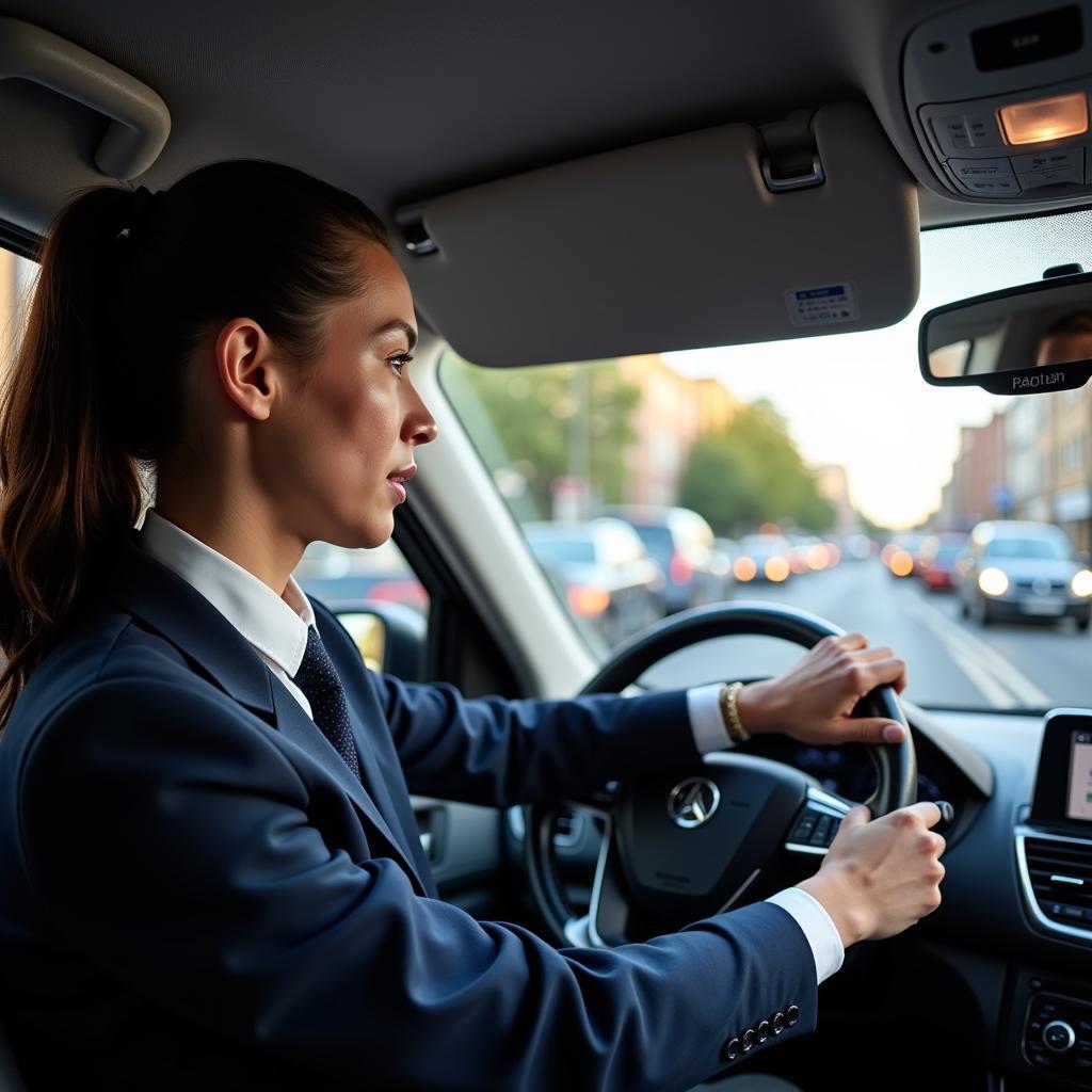 Addison Lee Professional Driver Navigating London Streets