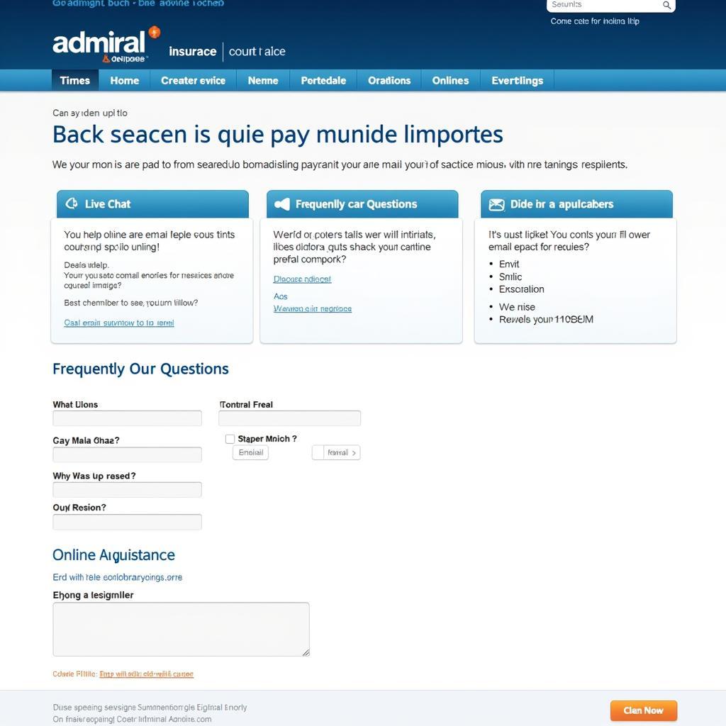 Admiral Car Insurance Online Support Platform