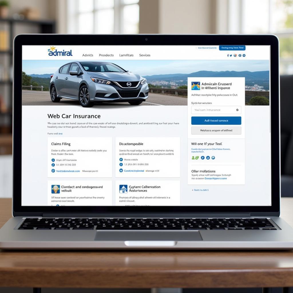 Accessing the Admiral Car Insurance Website on a Laptop