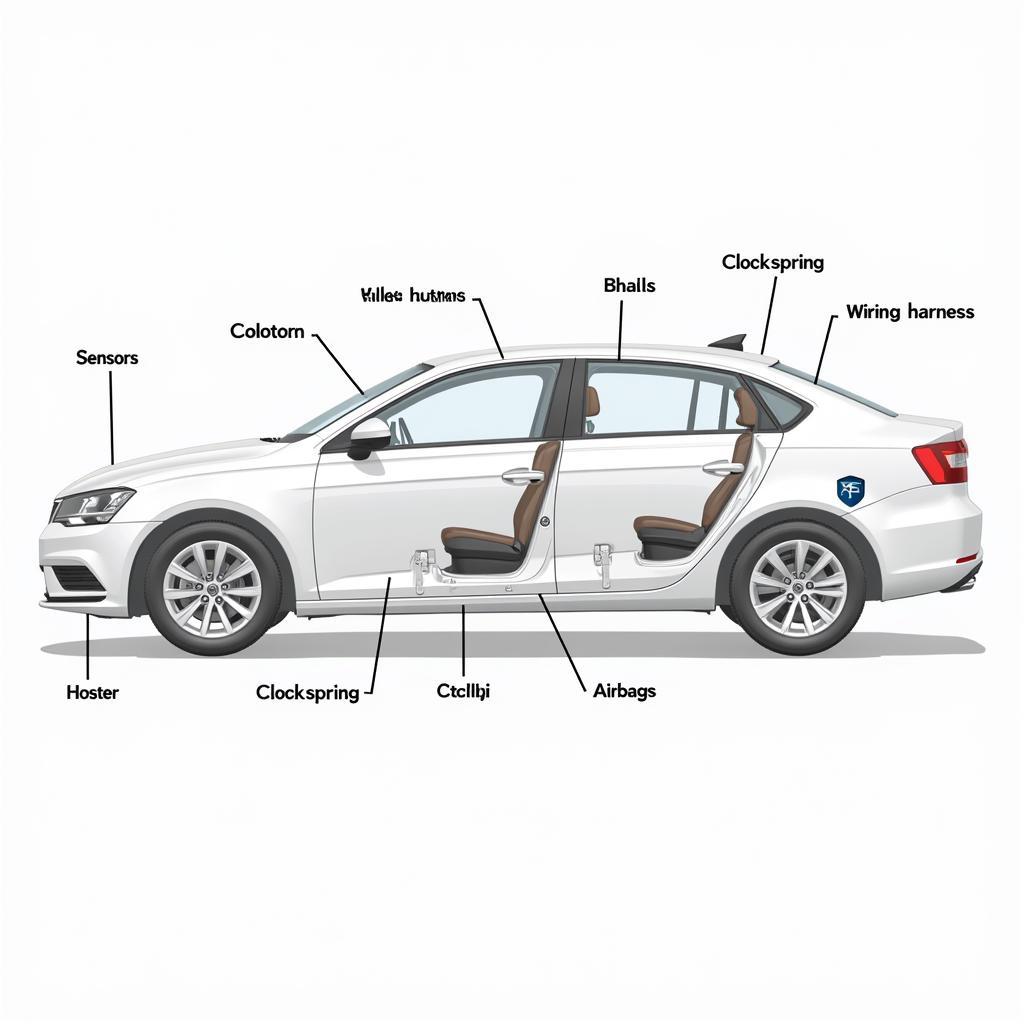 Diagram of Car Airbag System Components