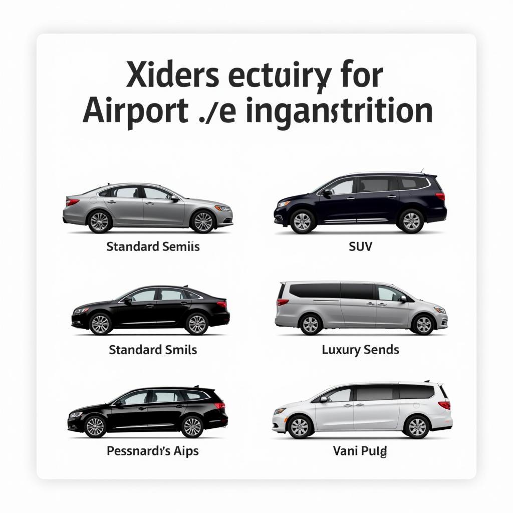 Different types of vehicles available for airport car service.