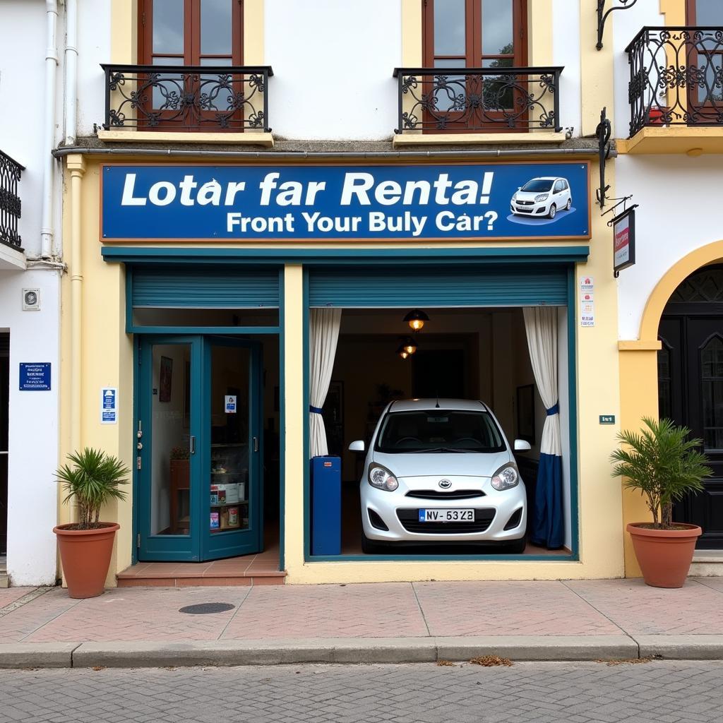 A local car rental agency in Albufeira