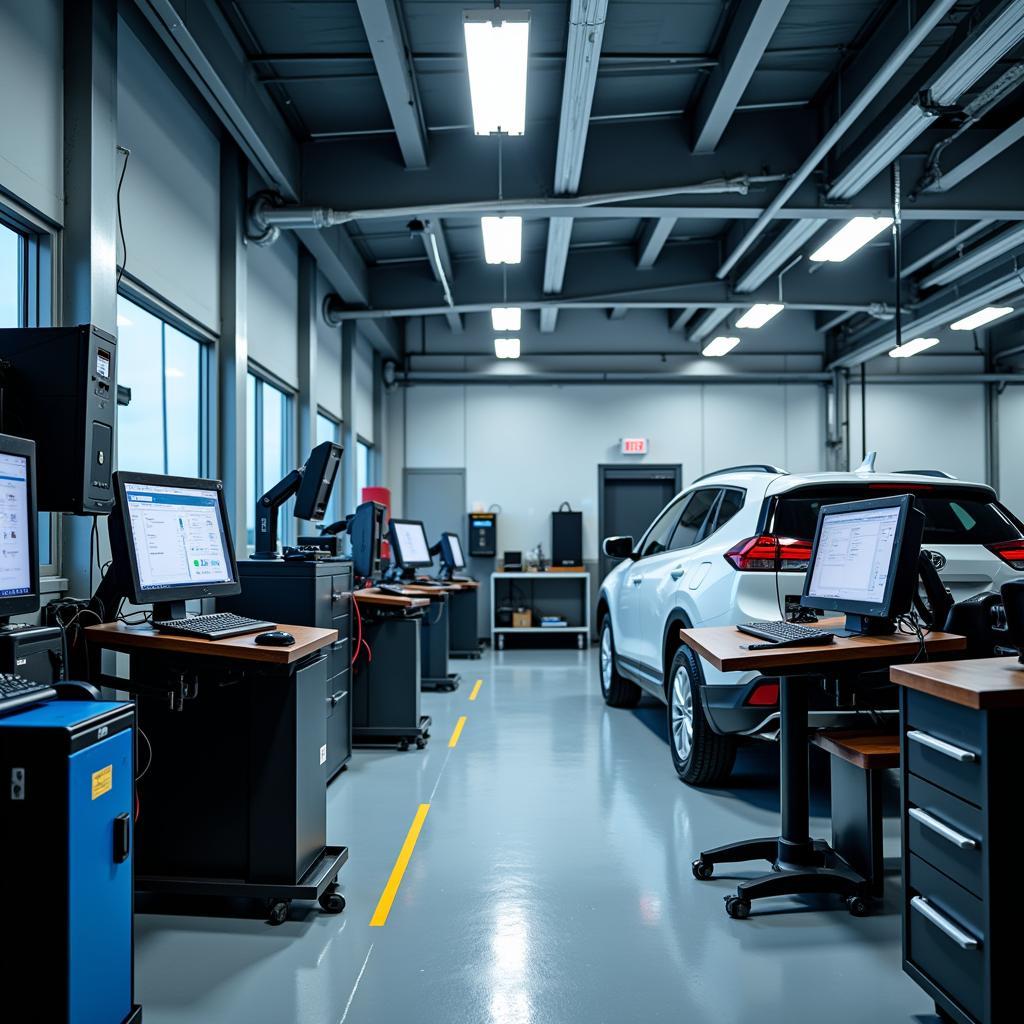 Modern Diagnostic Equipment in an All Brands Car Service Center