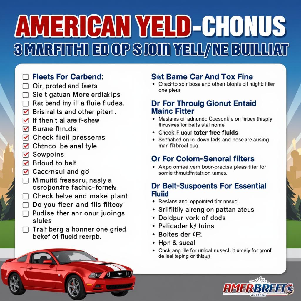 American Leaflet 2019 Car Maintenance Checklist