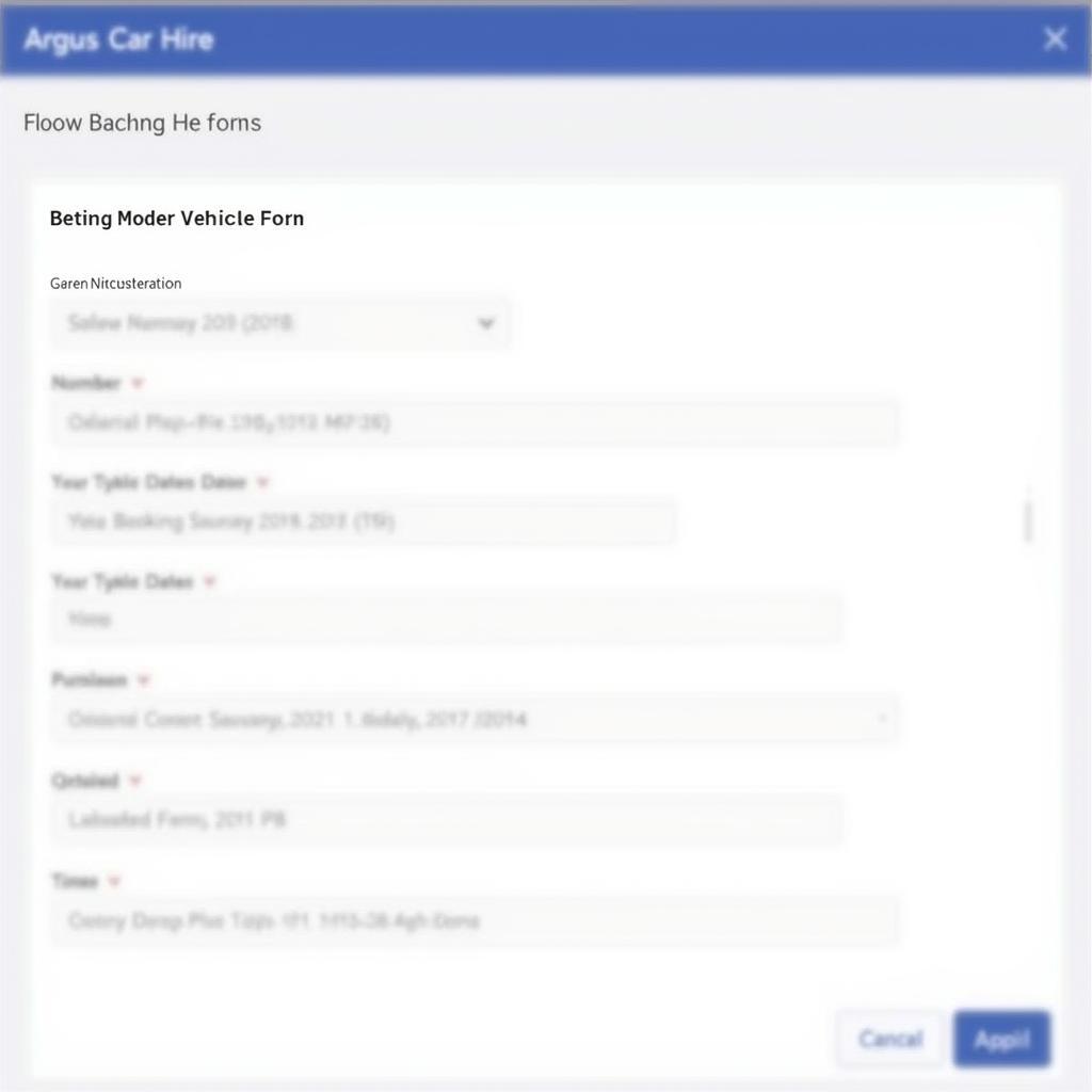 Argus Car Hire Booking Modification Form