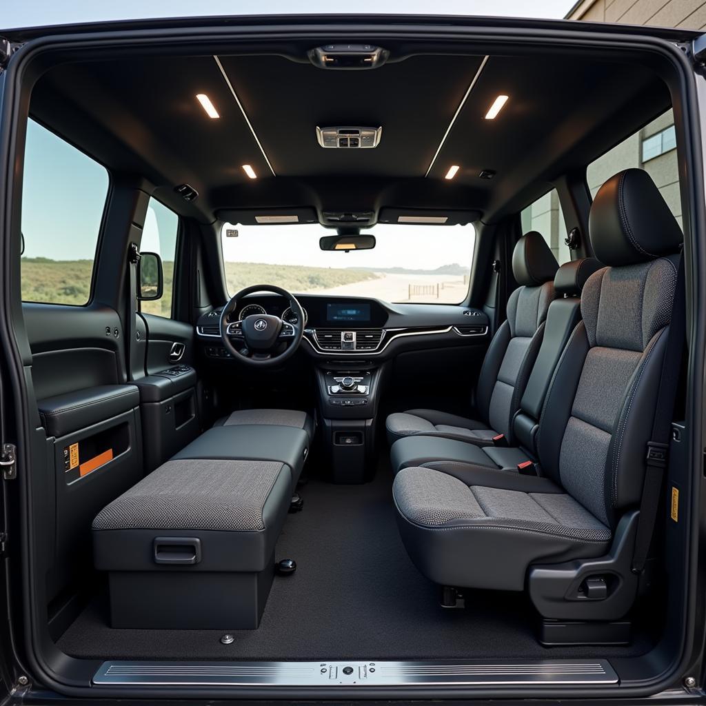 Armored Car Interior with Enhanced Protection Features