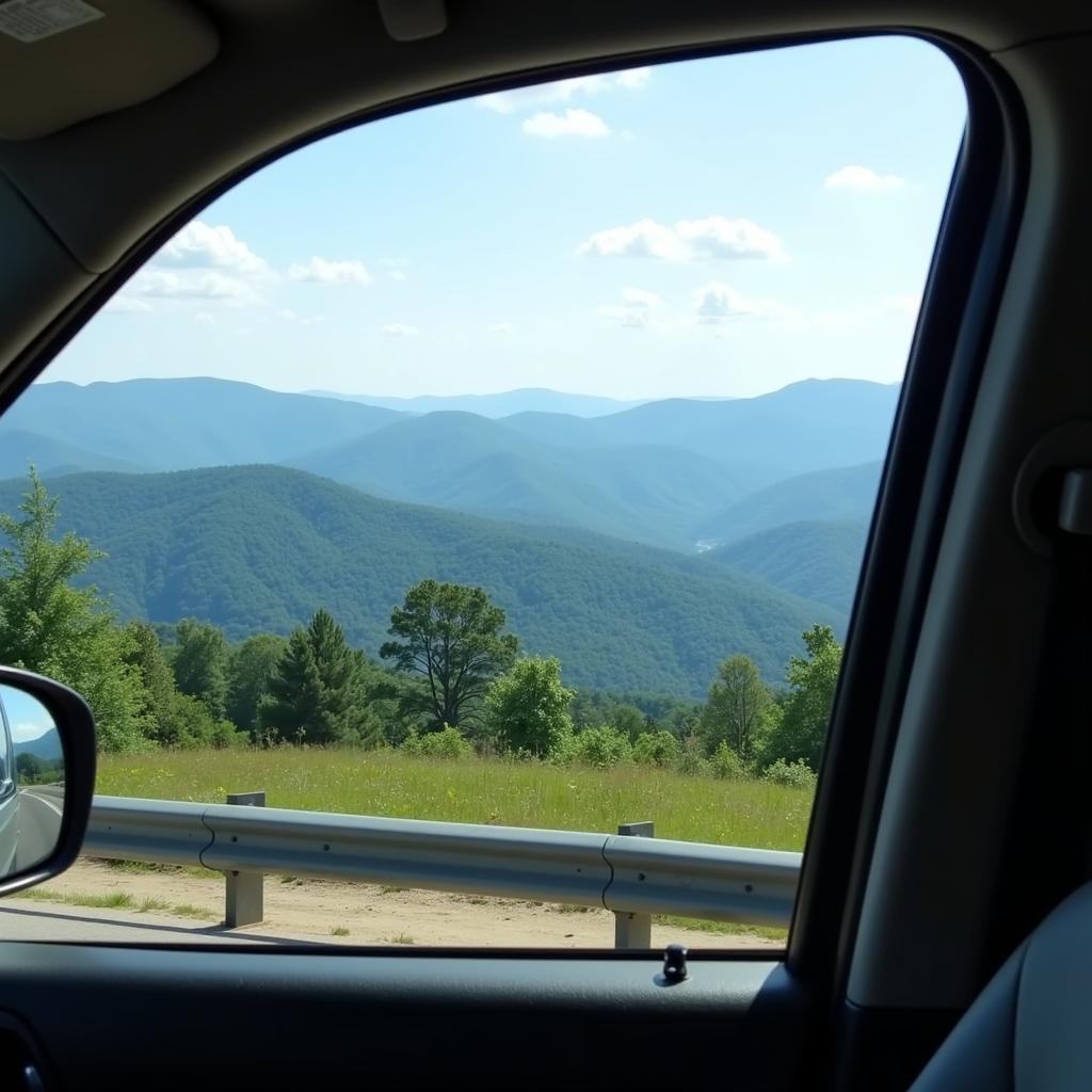 Asheville Mountain View From Car