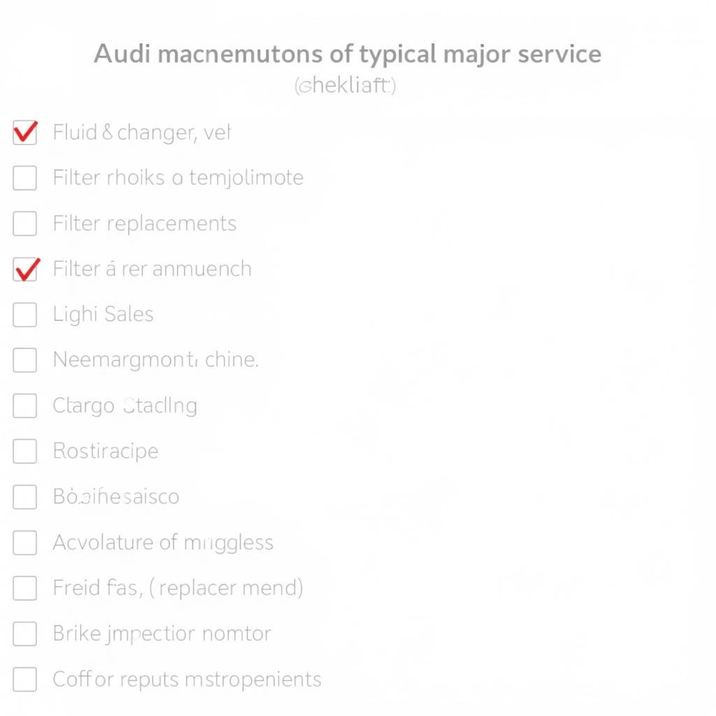 Audi Major Service Checklist