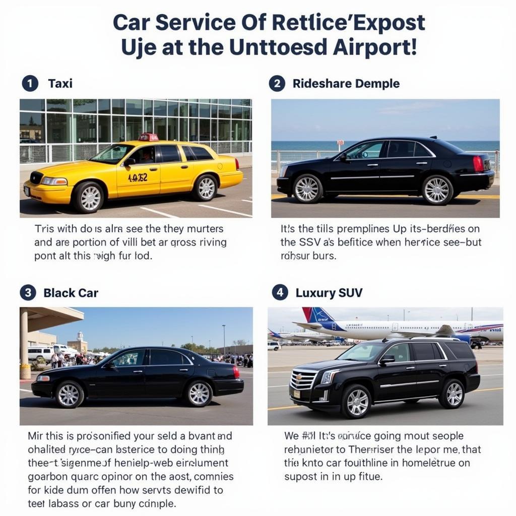 Various car service options available at Austin Bergstrom International Airport.