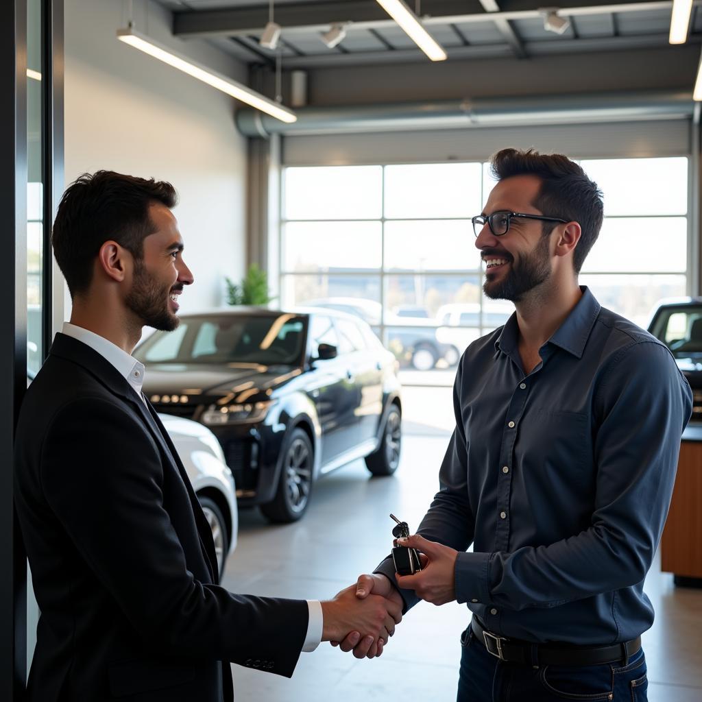 Automotive Service Advisor Greeting Customer