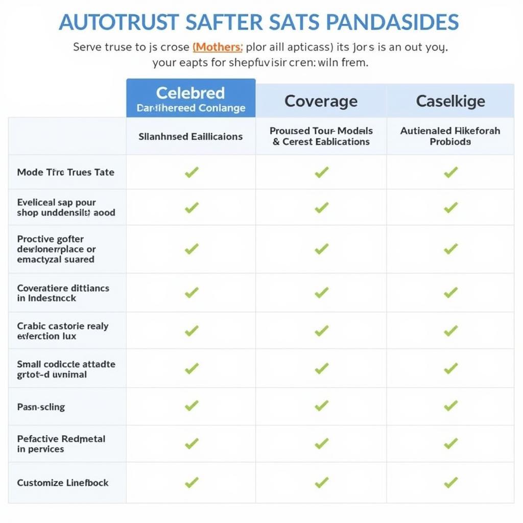 AutoTrust Plan Comparison Chart