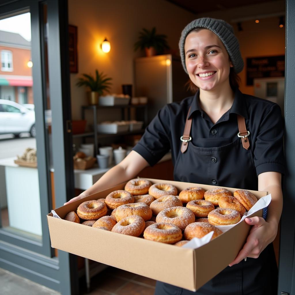 Baker Donating Pastries to Homeless Shelter