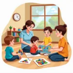 Children Engaged in Basic Child Care Activities