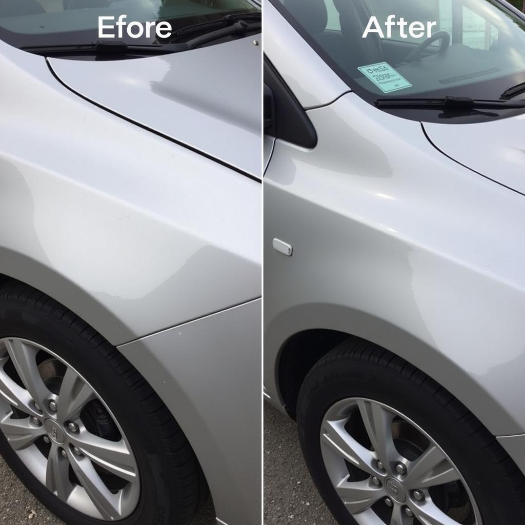 Before and After Mobile Car Scratch Repair