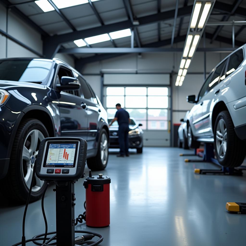 Modern car service garage in Belfast