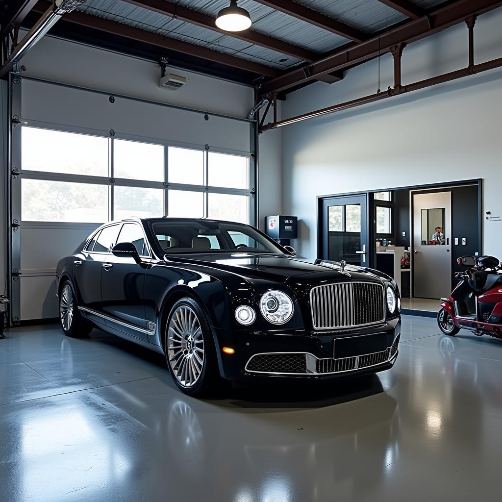 Bentley Mulsanne in an Authorized Service Center