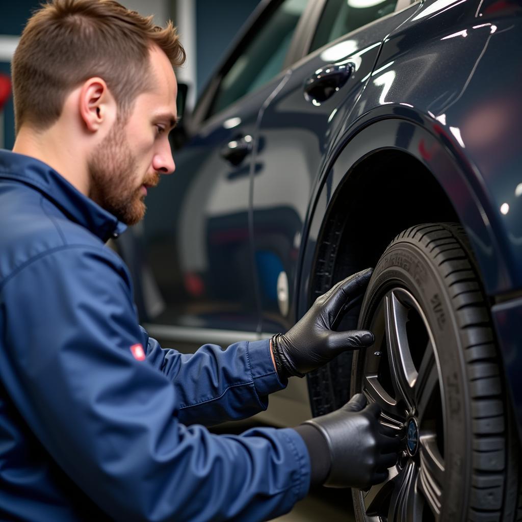 Routine Car Inspection at Bielsko Car Service Center