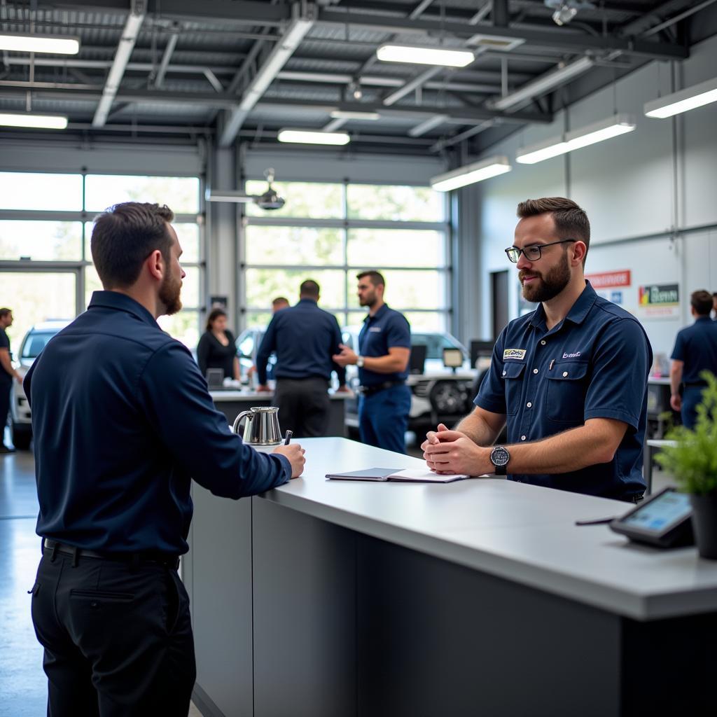 Certified Mechanics at a BKM Car Service Center