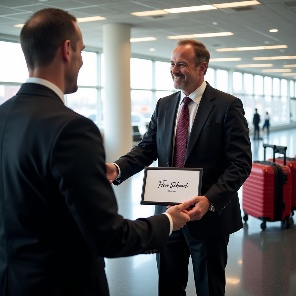 Passenger Being Greeted at DCA by Chauffeur