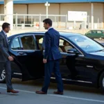 Black Car Service Picking Up Passenger at Knoxville Airport