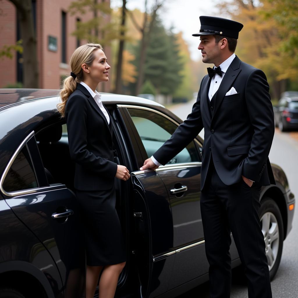 Professional Chauffeur Providing Black Tie Service