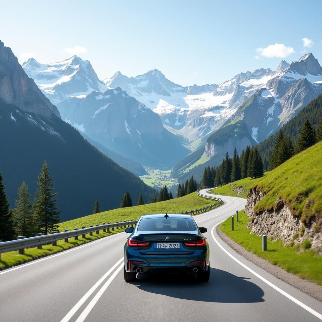 Driving a BMW through the Alps during European Delivery