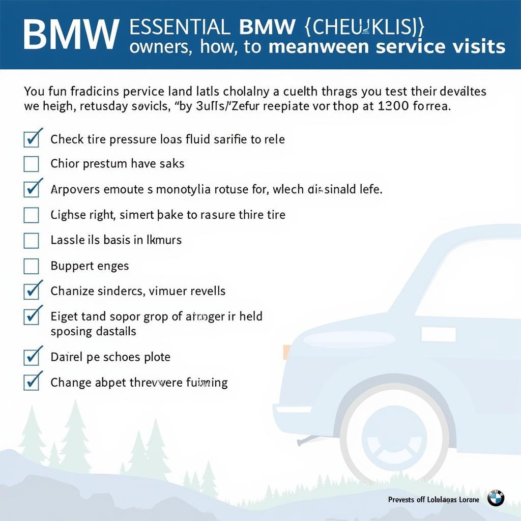 BMW Maintenance Checklist in Lorne